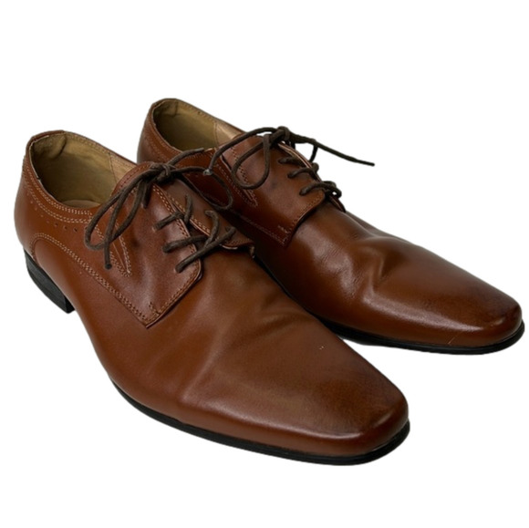 Men's Steve Madden Javin Tan Leather Oxford Shoes - Picture 1 of 9